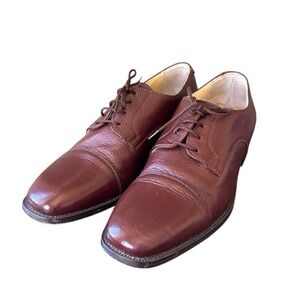 Ciro Lendini Men's Luxury Brown Italian Leather Lace Up Oxfords Size 42